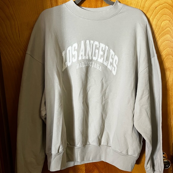 Balenciaga Light Gray Los Angeles Sweatshirt - Picture 1 of 9